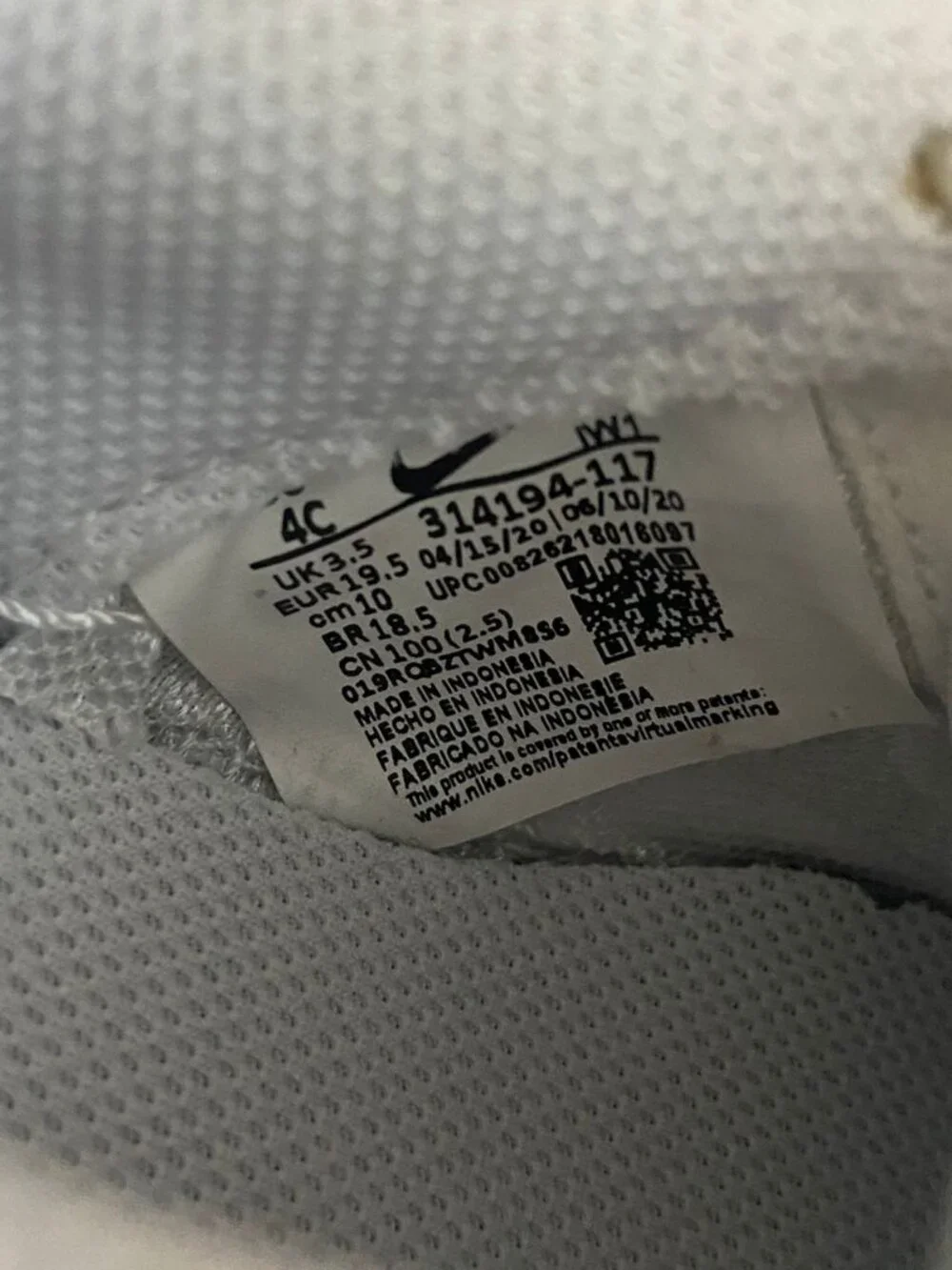 Nike Air Force 1 Low Triple White Sneakers Baby Toddler Unisex Shoes Size 4 New - Picture 6 of 6